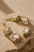 Aquamarine Mother of Pearl bracelet